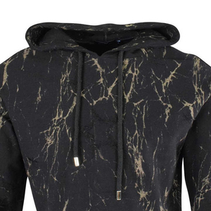 Sweat à capuche personnalisé pour homme, noir, effet délavé, en molleton de coton vieilli, style streetwear décontracté - Product Image 5