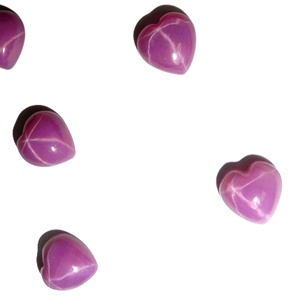 Cabocheon opaque poli de laboratoire en rubis étoilé en forme de cœur 8x8 mm 2,5 carats avec effet étoile à 6 branches pour la fabrication de bijoux - Product Image 4