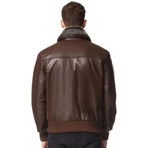 Chaqueta Bomber de Cuero Genuino para Hombre, de Lujo, Impermeable, Resistente al Viento, Forrada con Piel Sintética, Ropa de Invierno a la Moda - Product Image 3