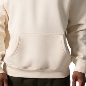Sweat-shirt à capuche unisexe beige pour homme, en molleton épais, à manches longues, décontracté, athlétique, streetwear, pour la gym et l'entraînement - Product Image 4