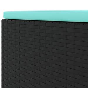 ชุดเลานจ์ลานบ้านหวายโพลีสีดำ 5 ชิ้นพร้อมเบาะรองนั่งสำหรับใช้ในสวน - Product Image 6