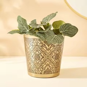 Pot de fleurs en métal de qualité supérieure, pot de plantes d'intérieur, récipient décoratif pour fleurs, décoration pour la maison, le jardin, le balcon, le salon - Product Image 5