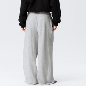 Pantalon de survêtement gris pour homme, coupe large, taille élastique avec cordon de serrage, en coton tricoté, style streetwear décontracté pour l'automne - Product Image 5