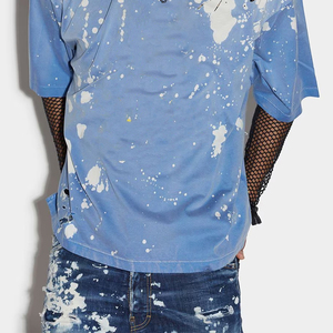 Camiseta de Hombre 100% Algodón, Lavado Ácido, Estilo Vintage Desgastado, Logotipo Impreso, Estilo Urbano, Transpirable, Secado Rápido - Product Image 4