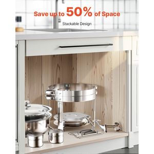 Set Scaldavivande in Acciaio Inossidabile da 5 Qt (2 Pezzi) con 2 Pentole e Coperchio Termico per Catering - Controllo Manuale della Temperatura - Product Image 3