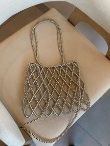 Sac perlé fait main style bohème, forme rectangulaire, en fibres végétales, décoration intérieure, 100% artisanal - Product Image 3