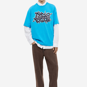 Men Women Oversized Blank Polyester/Cotton Ringer <b>Tee</b> T-Shirt High Quality Made Casual Wear - Product Image 2