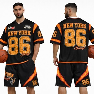 Conjunto de Camiseta y Pantalones Cortos de Fútbol Americano de Alta Calidad, Uniforme Deportivo Transpirable, Ropa de Equipo Personalizada para Entrenamientos y Partidos - Product Image 4