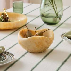 Bol à salade en résine artistique avec motif marbré gris doux, élégant bol de service fait main pour la maison, l'hôtel, le restaurant et la salle à manger - Product Image 4