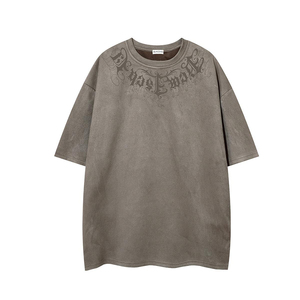 เสื้อยืดแขนสั้นคุณภาพสูงลายพิมพ์หนังกลับสไตล์อเมริกันสตรีทไลฟ์สำหรับผู้ชาย - Product Image 4