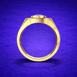 Anillo de Moissanita Clásico de Lujo para Hombre, Plata de Ley 925, Chapado en Oro de 14K, para Boda, Compromiso, Aniversario, Fiesta, Cóctel - Product Image 5