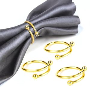 Luxury Gold Spiral Napkin Rings Metal Wire Napkin Holder Buckle for Wedding Banquet, and Fine Dining Elegant <b>Table</b> Decor - Product Image 1