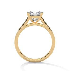 14K Gold 1 CT Princess Cut Lab Grown Diamond Prong Setting <b>Solitaire</b> Engagement <b>Ring</b> Yellow Gold Luxury Classic Jewelry - Product Image 2