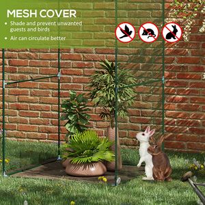Gabbia per colture verde scuro 3.9FT X 3.9FT X 5.9FT con porta avvolgibile con cerniera, protezione in rete da giardino contro gli animali - Product Image 4