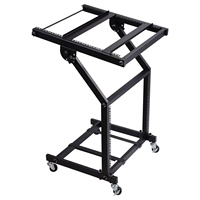 Soporte para Mezclador de DJ de 5 Núcleos, Carro Rodante Ajustable de 9U para Montaje en Rack, Equipo Profesional de Audio para Estudio con Ruedas