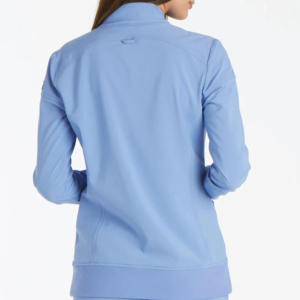 Chaqueta Médica para Mujer, Azul Claro, Poliéster, Tejido de Punto, Cierre Completo, Uniforme de Hospital, Blusa Moderna de Poliéster para Hospital - Product Image 2
