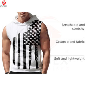 Men’s <b>Oversized</b> Sleeveless Hoodie <b>Vest</b> Hooded Tank <b>Top</b> Loose Fit Casual Streetwear Gym Workout Fitness Training Summer Clothing - Product Image 4