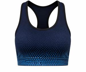 เสื้อชั้นในกีฬาสำหรับผู้หญิง แบบ Racerback ลายจุด ระบายอากาศได้ดี รองรับปานกลาง เหมาะสำหรับออกกำลังกาย สีฟ้า ผลิตจากผ้าสแปนเด็กซ์และโพลีเอสเตอร์ - Product Image 1