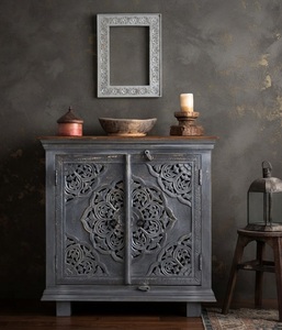 Carved Solid Wood 2-Door <b>Sideboard</b> Cabinet Dining <b>Storage</b> Console Modern Living Room Furniture - Product Image 1