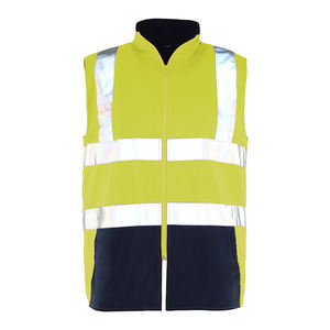PLAYER'S POINT High Visibility Safety <b>Vest</b> CE/EU Certified Windproof Waterproof Orange Navy Reflective Stripes Zipper Workwear - Product Image 2