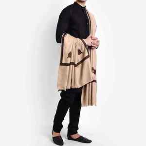Châle en laine pour homme de haute qualité, châle en pure laine avec franges pour homme, châle en laine traditionnel musulman pour homme, châle en laine uni élégant et chaud pour l'hiver - Product Image 5