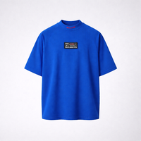 T-shirt surdimensionné violet foncé 100% coton Streetwear Hip Hop Impression graphique vierge Logo personnalisé Logo brodé T-shirts pour hommes