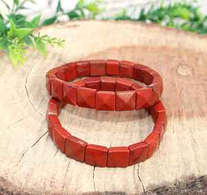 Pulsera de Jaspe Rojo Natural con Corte Piramidal, Cristal Curativo, Pulsera de Cuentas Energéticas para Hombres y Mujeres, Venta al Por Mayor - Product Image 4