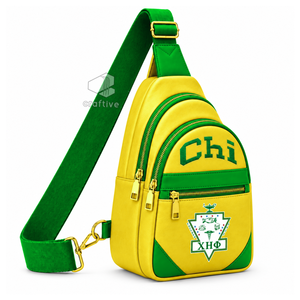 Bolso Bandolera de Cuero PU con Bloques de Color Amarillo y Verde para Mujer, Marca Chi Eta Phi, con Correa Ajustable y Múltiples Compartimentos - Product Image 2