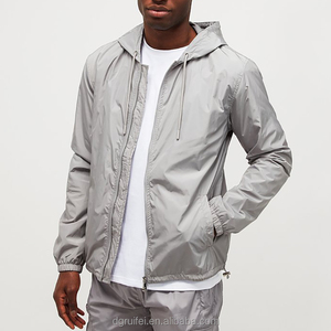 <b>Men</b> <b>Lightweight</b> Hooded Windbreaker <b>Jacket</b> Solid Color Zipper Closure Casual Outdoor Sport Wear Autumn Season Waterproof - Product Image 5