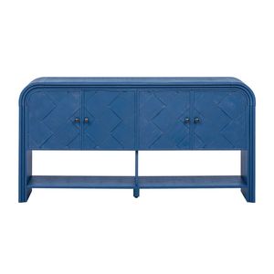 Consolle Versatile U_Style con Doghe in Legno Intrecciato e Impiallacciatura in Legno Massello per Ingresso, Corridoio, Soggiorno o Foyer - Product Image 3