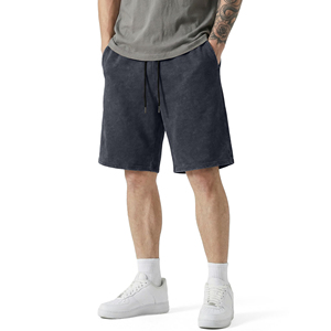 Men Acid Wash Vintage Distressed Lightweight Shorts Custom Logo and Design Drawstring Cotton Casual Gym Streetwear Shorts - Product Image 1