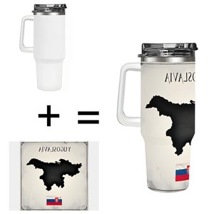 Gobelet isotherme en acier inoxydable 40oz avec design carte de la Yougoslavie pour les voyages et l'extérieur - Product Image 1