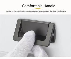 Modern <strong>Black</strong> Recessed Pull Handle for Cabinet <strong>Door</strong> Drawer Furniture Hardware - Product Image 4