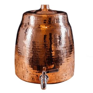 Distributeur d'eau en cuivre pur martelé, récipient ayurvédique en cuivre, vaisselle de luxe, réservoir d'eau pour la maison, l'hôtel, le restaurant, pichet - Product Image 3