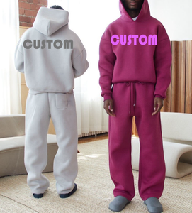 Conjunto Deportivo Personalizado de Felpa Holgada 100% Algodón de 500 GSM, Sudadera con Capucha y Pantalones Jogger para Hombre, Transpirable, para Fitness - Product Image 3