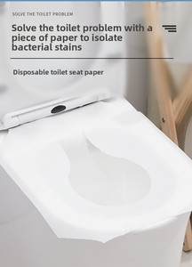 Draagbare 1/<span class=keywords><strong>2</strong></span>-halfvouwbare comfortabele biologisch afbreekbare wateroplosbare wegwerp zachte milieuvriendelijke toiletbrilhoes van papier - Product Image 5