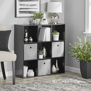 Contenitori portaoggetti neri a forma di cubo - Organizzatore a 9 cubi - Product Image 1