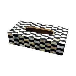 Organisateur de serviettes et boîte à mouchoirs multifonctionnel artisanal de qualité supérieure avec logo personnalisé orné de nacre pour les cadeaux du Ramadan - Product Image 5