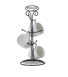 Porte-gobelet élégant en fer noir avec cadre incurvé minimaliste et base robuste pour un rangement fonctionnel et élégant - Product Image 2