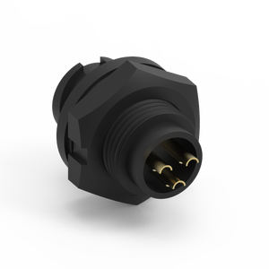 Connecteur de type soudure à verrouillage arrière étanche IP67 avec boîtier en nylon et contact en laiton 3 broches - Product Image 2