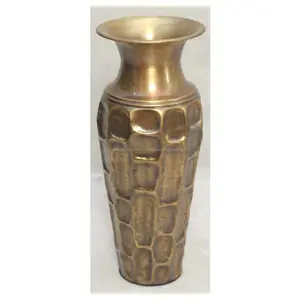 Металлическая Цветочная ваза с золотой краской для отделки круглой формы с тиснением, высокое качество для украшения дома