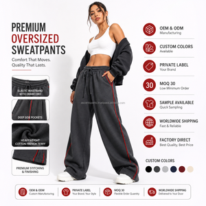 Women's Oversized <b>Fleece</b> <b>Jogger</b> Pants with 100% Cotton <b>Fleece</b> 380 GSM for Loungewear Elastic Waist Durable High Waist Cozy - Product Image 6