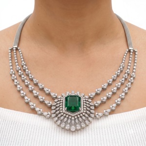 Collier en or 14K massif avec diamant de laboratoire, design créatif, sertissage pavé, cadeau unique, bijou de style vintage, testeur inclus - Product Image 3