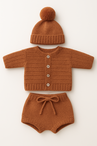 Conjunto de suéter tejido a mano para bebé recién nacido, ropa de lana para invierno, atuendo suave y cálido para niña, diseño de talla personalizada - Product Image 2