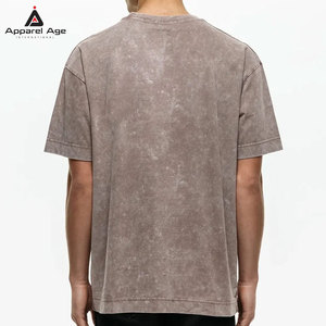 เสื้อยืดผ้าฝ้าย 100% ล้างสีแบบแอซิดวอช ดีไซน์ใหม่สำหรับใส่กลางแจ้ง สำหรับผู้ชาย ขายส่ง เสื้อผ้าแฟชั่น ทรงหลวม พิมพ์ลาย เสื้อยืดผู้ชายล้างสีแบบแอซิดวอช - Product Image 2