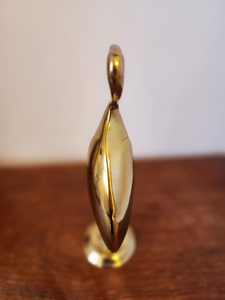 Sculpture d'oiseau hirondelle élégante en laiton, grande figurine de grue, statue d'oiseau en métal de luxe, décoration de table pour la maison et le bureau, art animalier moderne - Product Image 4