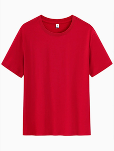 T-shirt à manches courtes en coton noir pour homme, col rond, coupe classique, couleur unie, jersey tricoté, col rond - Product Image 4