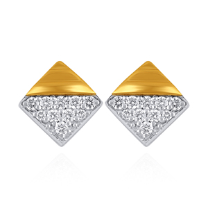 Pendientes de Diamantes Geométricos de Oro Amarillo de 18K, Diamantes Cultivados en Laboratorio con Corte Brillante Redondo, Forma de Cometa, Joyería Fina para Mujer - Product Image 1