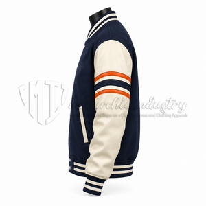 Chaqueta Varsity de Lana al por Mayor con Mangas de Cuero PU, Chaqueta Letterman Personalizada - Product Image 4