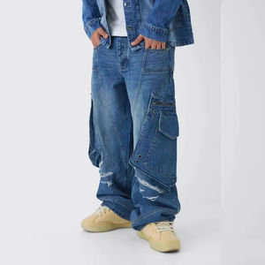 Jeans de Hombre de Corte Regular Personalizados, Slim Fit, Rectos, Casuales, Transpirables, 100% Algodón, Ligeros, para Otoño/Invierno/Verano - Product Image 1